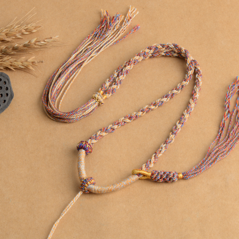 Vintage Fashion Jewelry Necklaces - Women Necklace Cotton Thread Pendant Hand