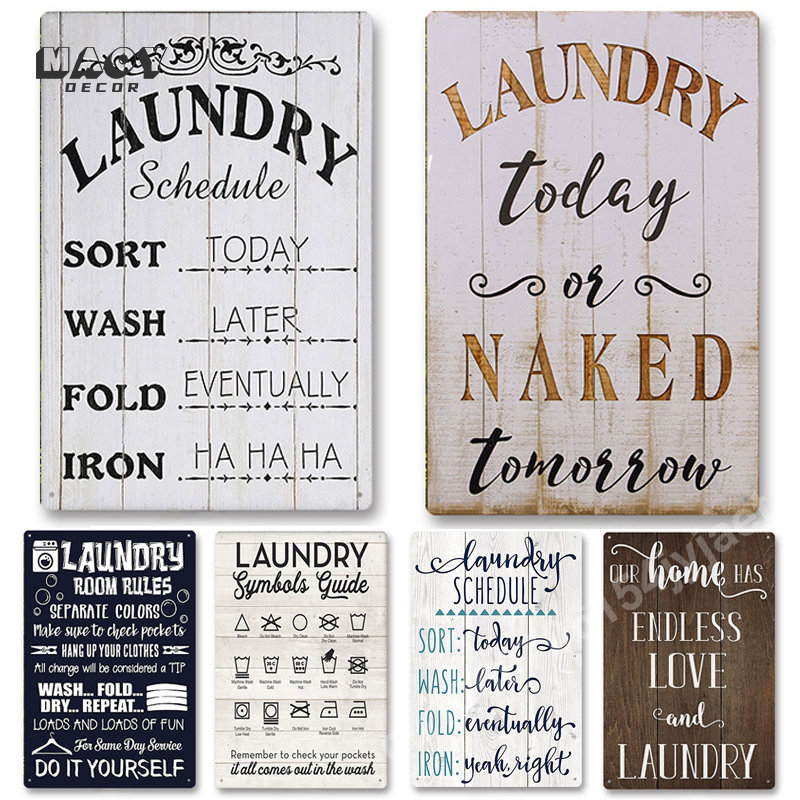 Slogan Metal Tin Sign Laundry  – Vintage Fashion Wall Art recenzja i cena