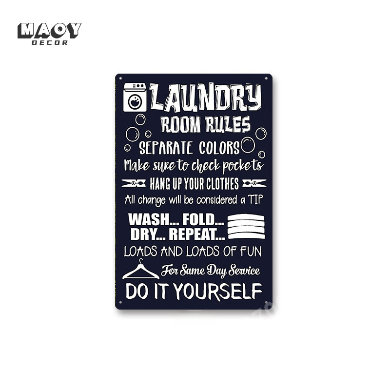 Slogan Metal Tin Sign Laundry  – Vintage Fashion Wall Art recenzja i cena