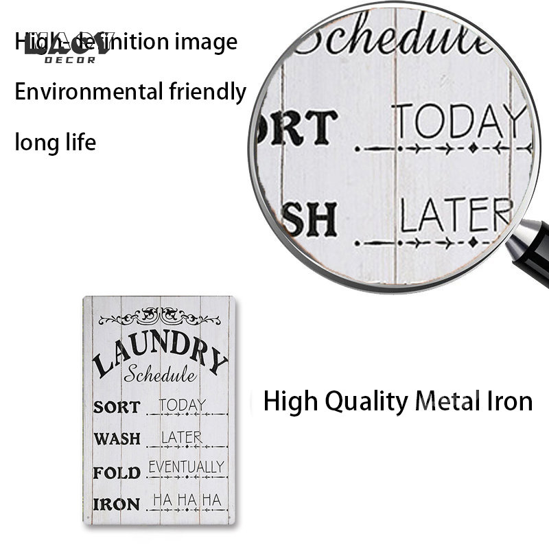 Slogan Metal Tin Sign Laundry  – Vintage Fashion Wall Art recenzja i cena