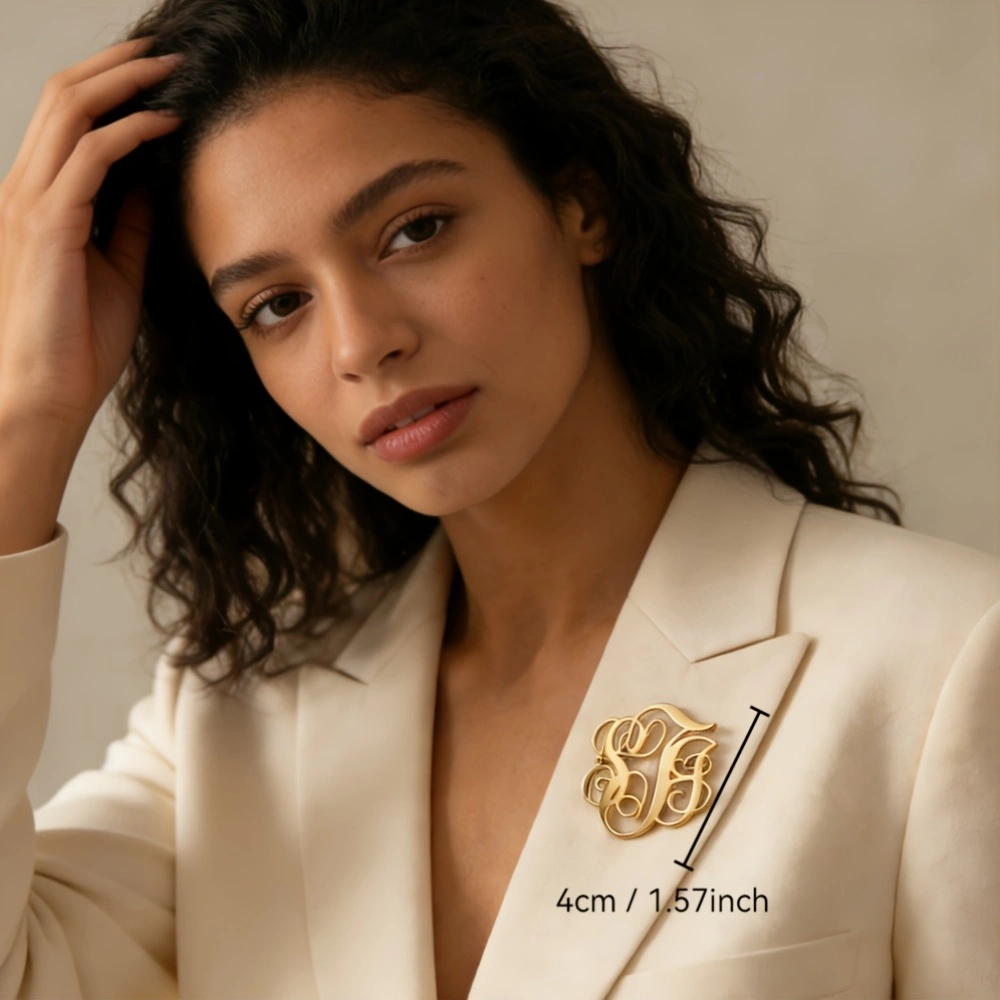 Custom Cursive Monogram Brooch – Vintage Fashion Guild recenzja i cena