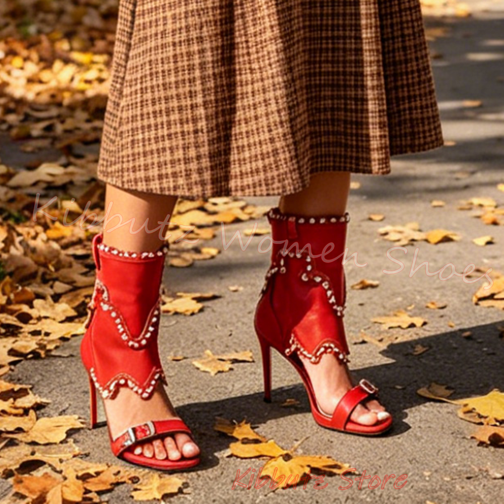 Boho Denim Sandal Women Pearl  – Vintage Fashion Boots recenzja i cena