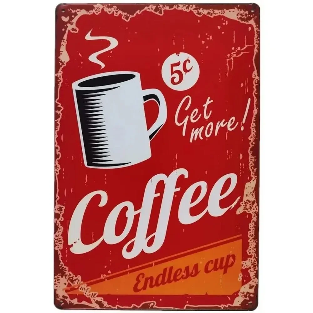 Plaque Metal Signs Drink Coffe – Vintage Fashion Wall Art recenzja i cena