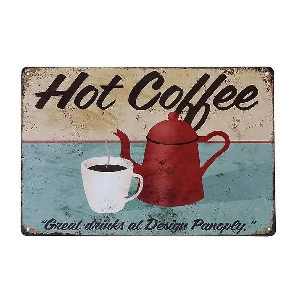 Plaque Metal Signs Drink Coffe – Vintage Fashion Wall Art recenzja i cena