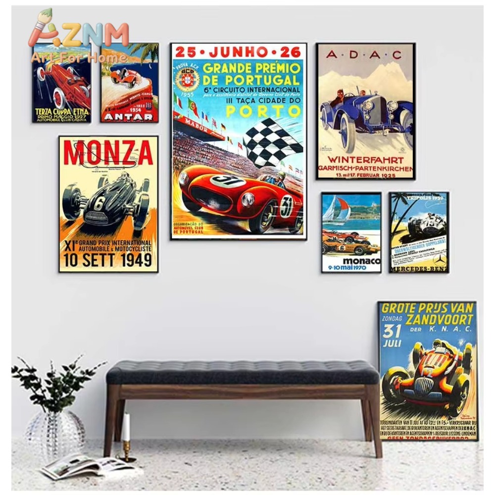 1pc Vintage Car Racing Monaco  – Vintage Fashion Wall Art recenzja i cena