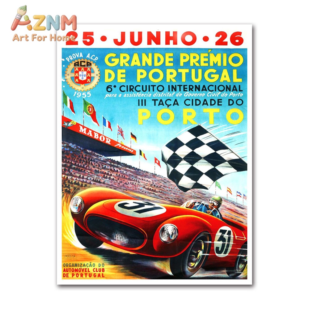 1pc Vintage Car Racing Monaco  – Vintage Fashion Wall Art recenzja i cena