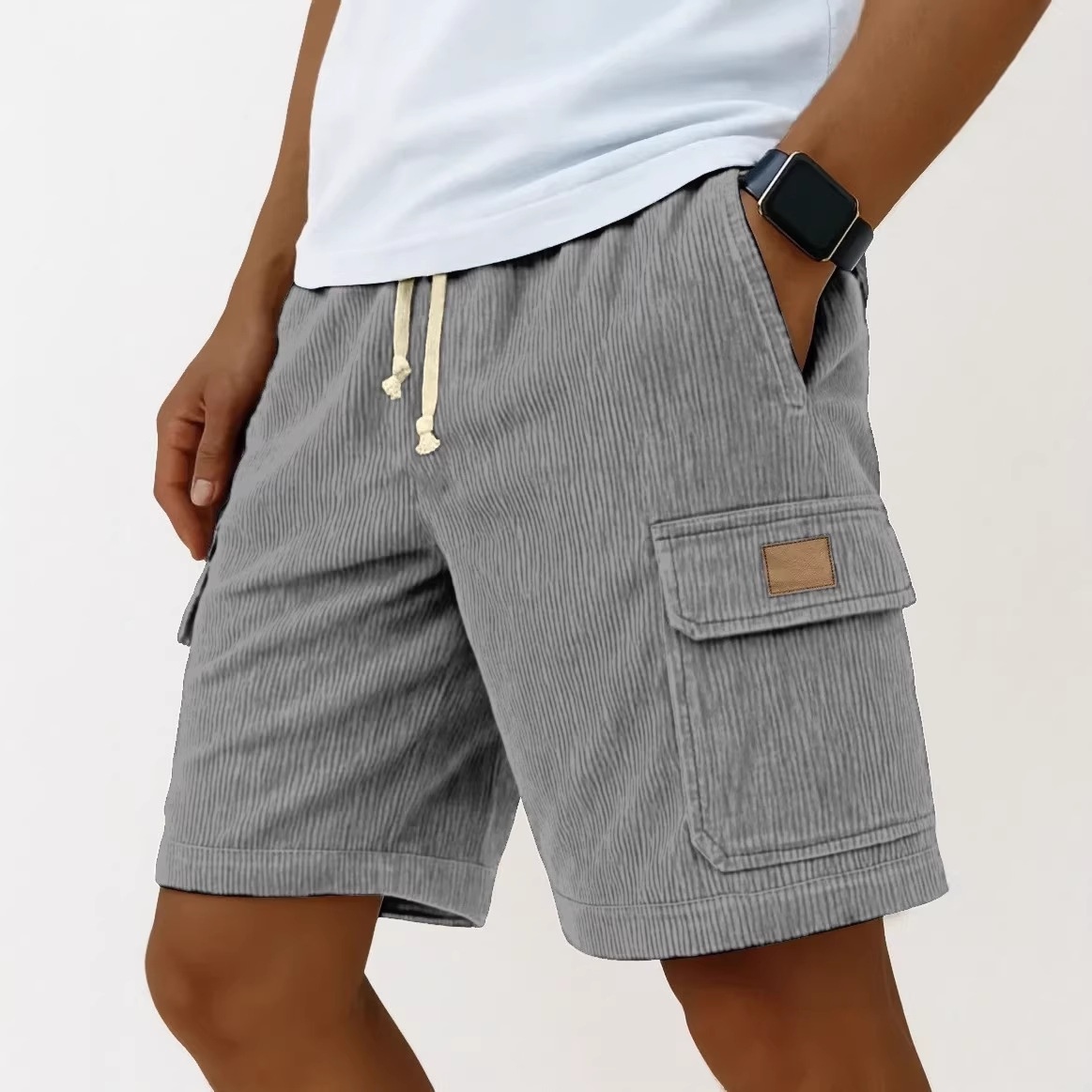 Men's Corduroy Shorts 2026 Men – Vintage Fashion Eu recenzja i cena