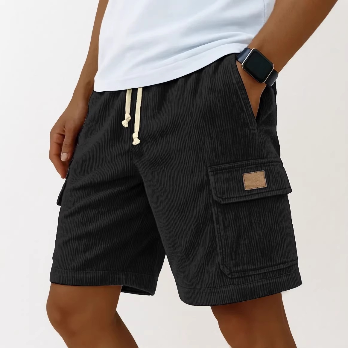 Men's Corduroy Shorts 2026 Men – Vintage Fashion Eu recenzja i cena