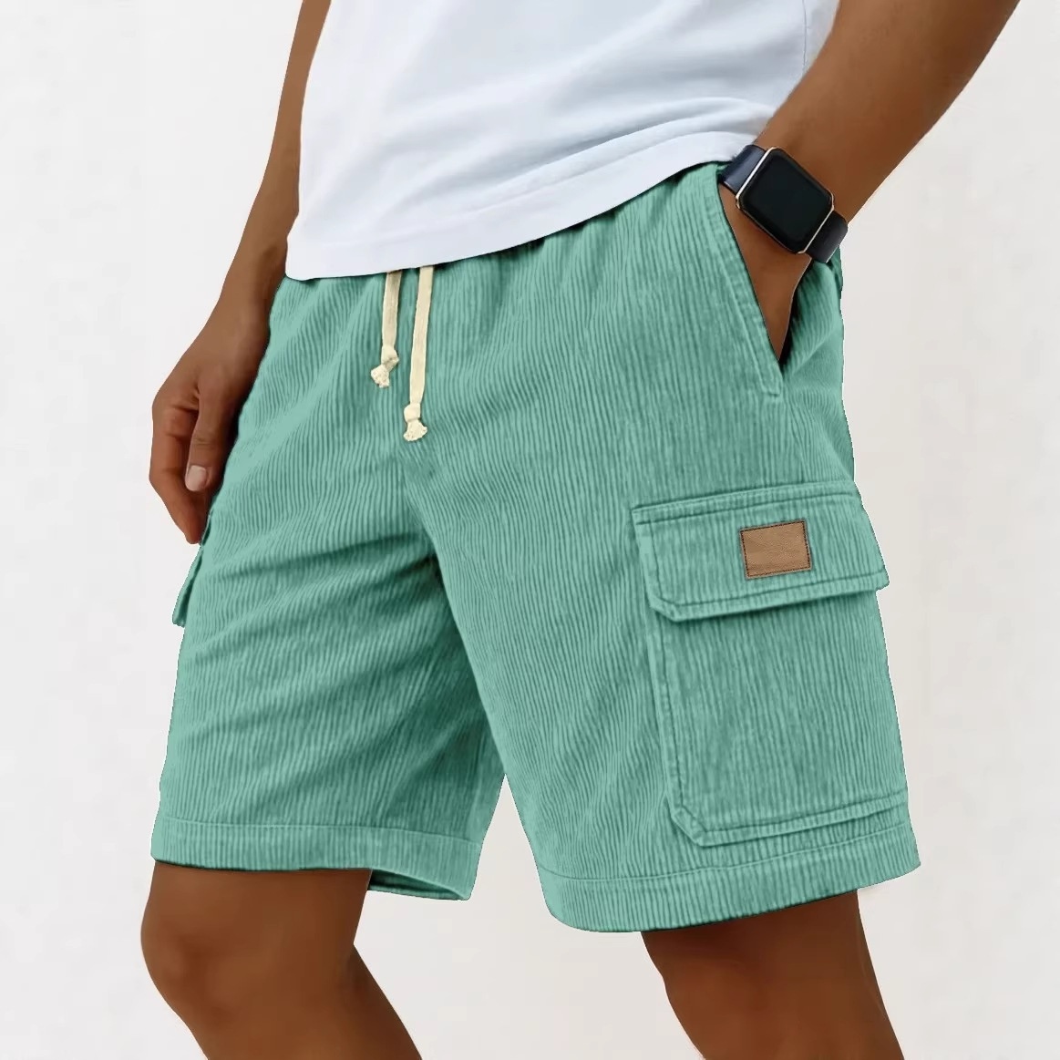 Men's Corduroy Shorts 2026 Men – Vintage Fashion Eu recenzja i cena