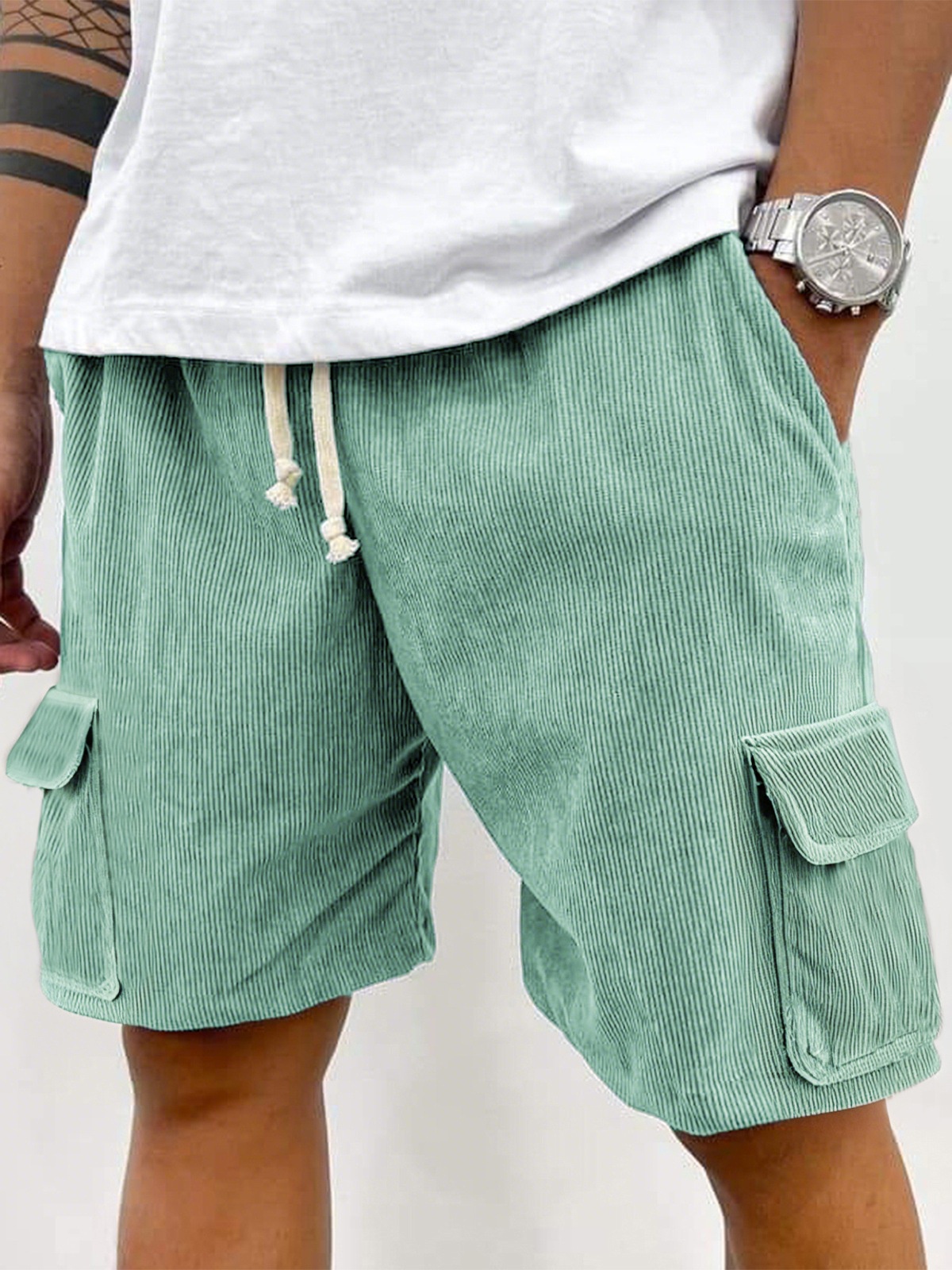 Men's Corduroy Shorts 2026 Men – Vintage Fashion Eu recenzja i cena