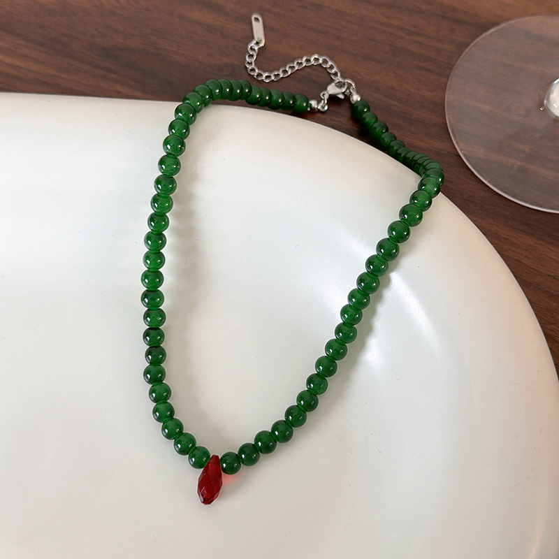 Vintage Green Beaded Necklace  – Vintage Fashion Look recenzja i cena