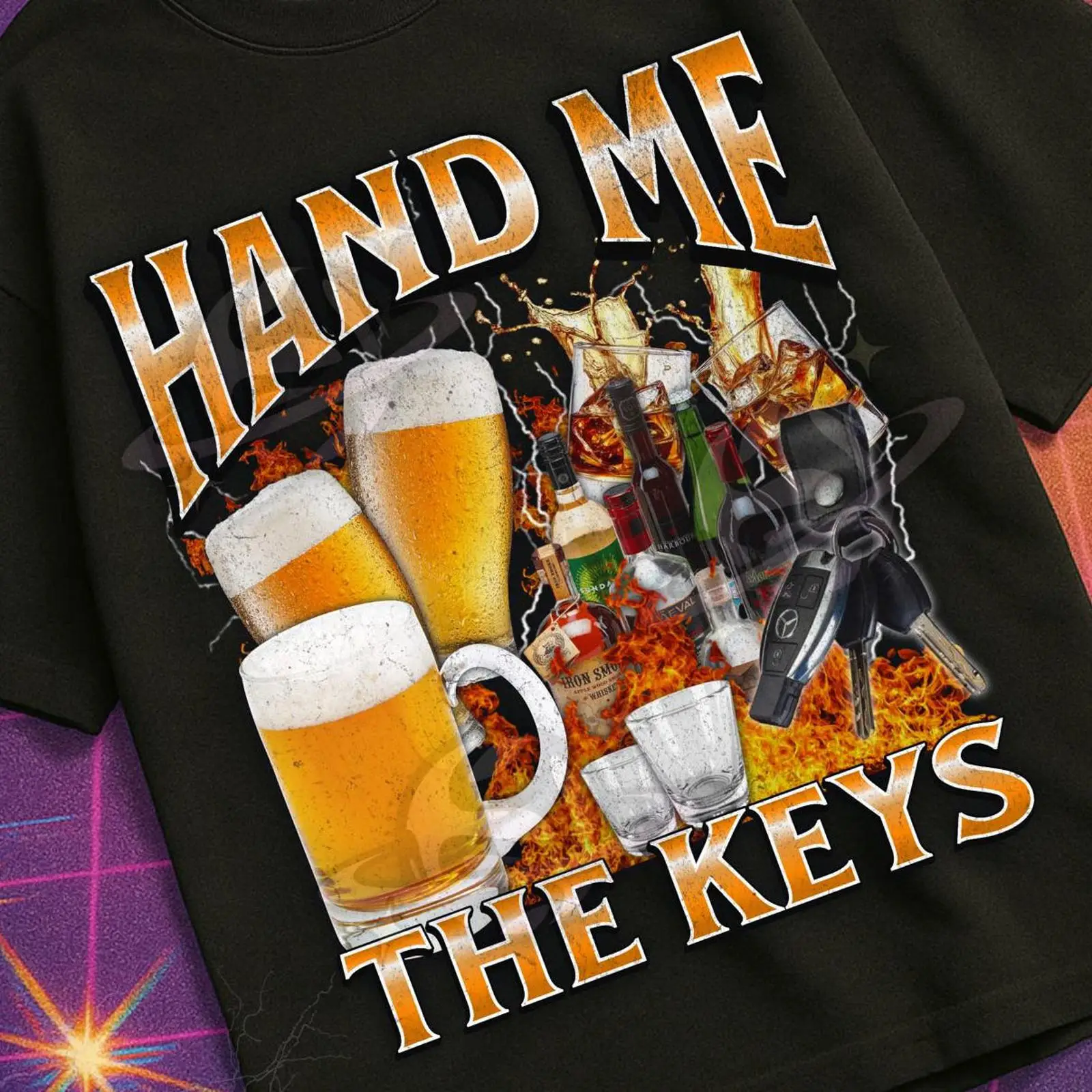 Hand Me The Keys Funny Alcohol – Vintage Fashion Gen Z recenzja i cena