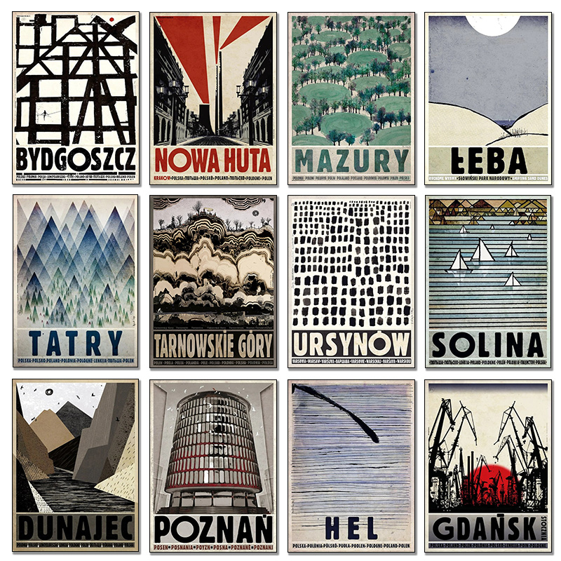 Vintage Poland City Posters Bi – Vintage Fashion Wall Art recenzja i cena