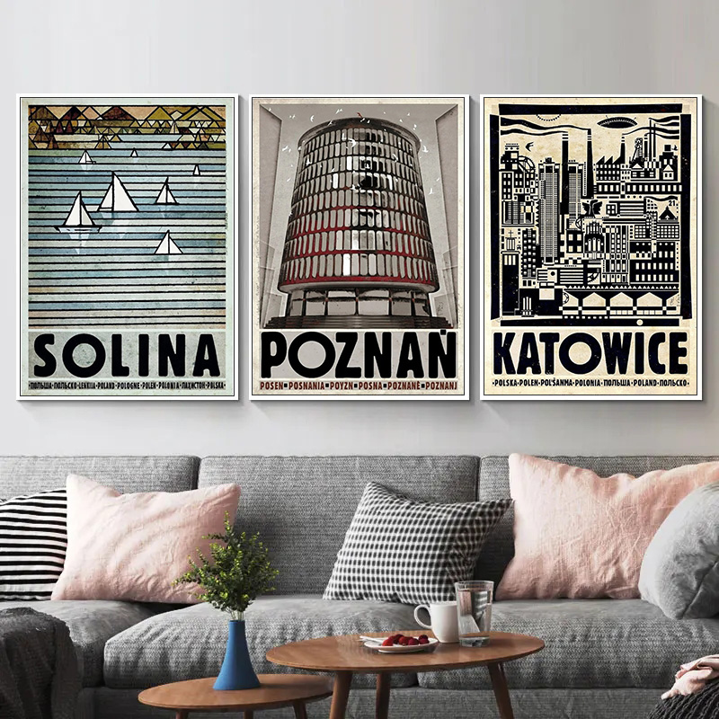Vintage Poland City Posters Bi – Vintage Fashion Wall Art recenzja i cena