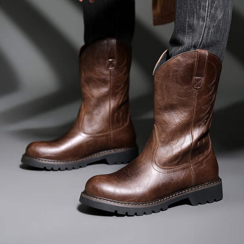 Fashion Mens Cowboy Boots New  – Vintage Fashion Boots recenzja i cena