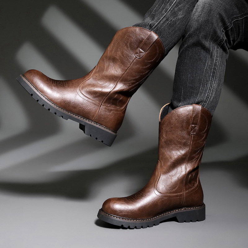 Fashion Mens Cowboy Boots New  – Vintage Fashion Boots recenzja i cena