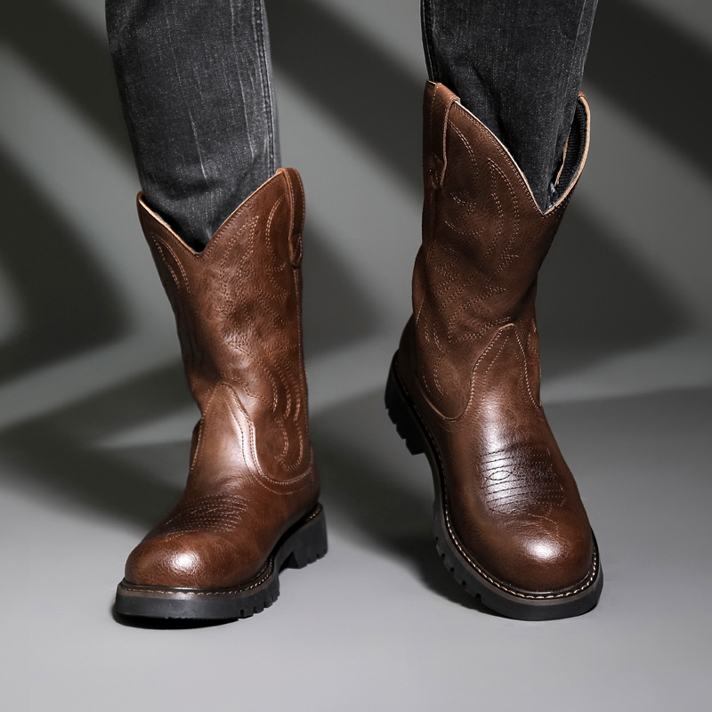 Fashion Mens Cowboy Boots New  – Vintage Fashion Boots recenzja i cena