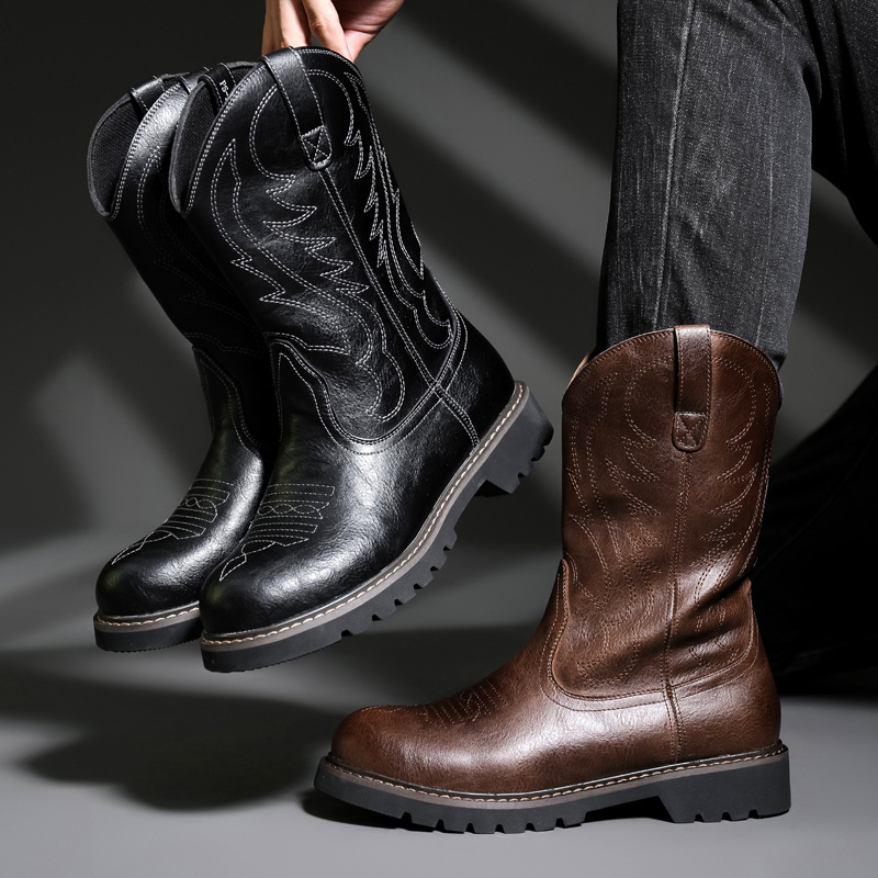 Fashion Mens Cowboy Boots New  – Vintage Fashion Boots recenzja i cena