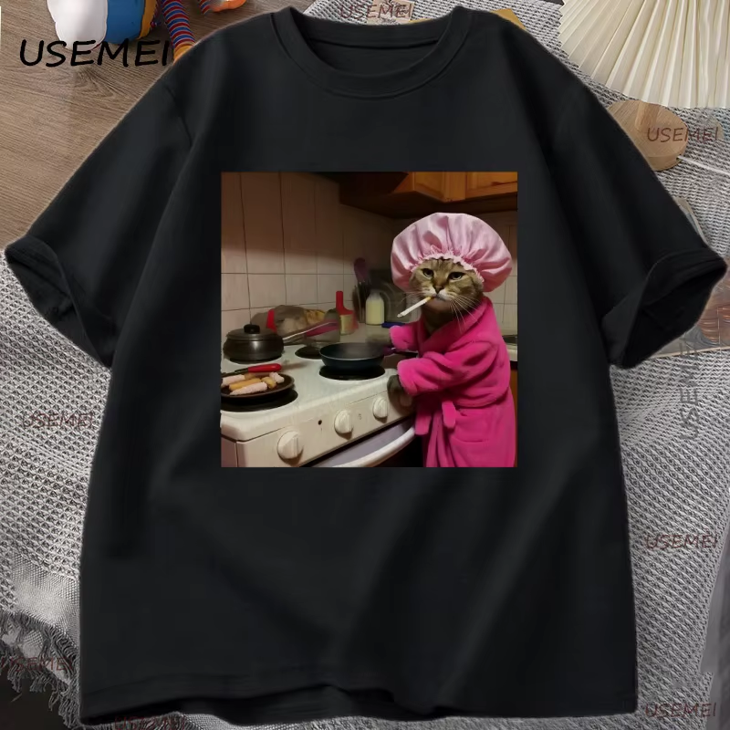 Funny Housewife Cat T-Shirt Vi – Vintage Fashion Gen Z recenzja i cena