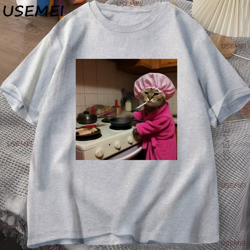 Funny Housewife Cat T-Shirt Vi – Vintage Fashion Gen Z recenzja i cena