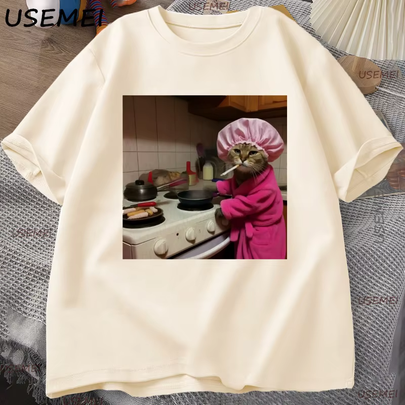 Funny Housewife Cat T-Shirt Vi – Vintage Fashion Gen Z recenzja i cena