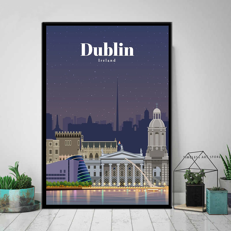 Frameless Tokyo Ottawa Prague  – Vintage Fashion Wall Art recenzja i cena