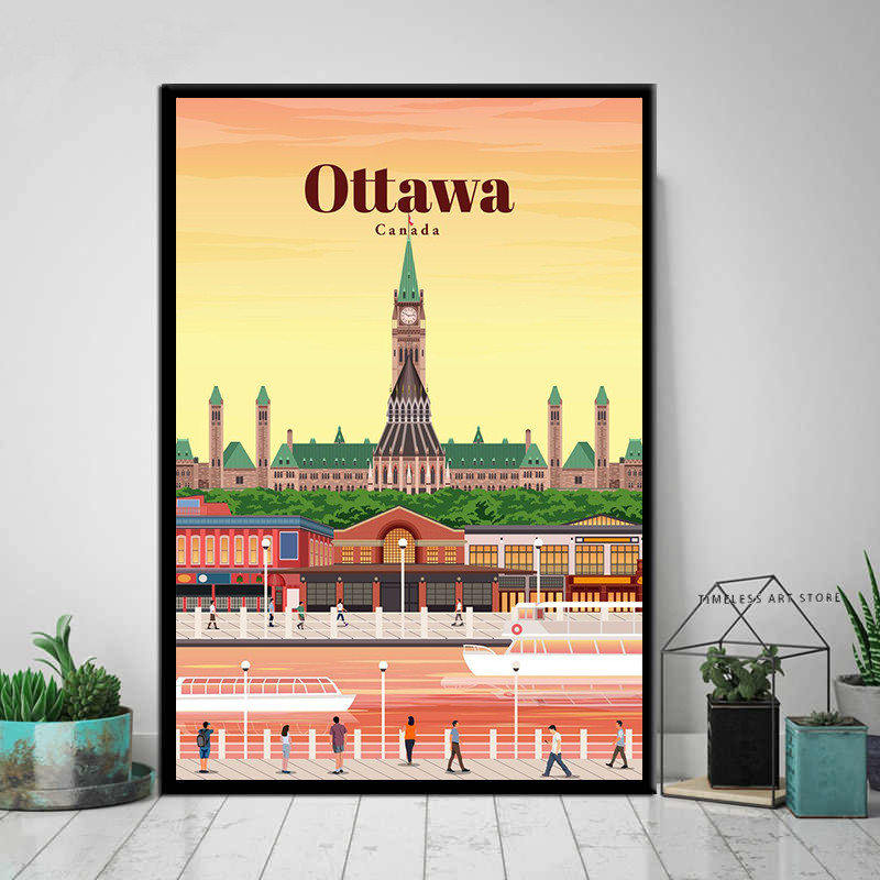 Frameless Tokyo Ottawa Prague  – Vintage Fashion Wall Art recenzja i cena