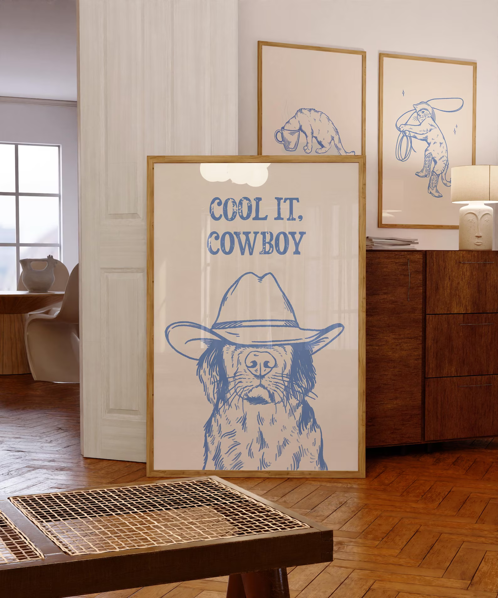 cool it cowboy art print retro – Vintage Fashion Wall Art recenzja i cena