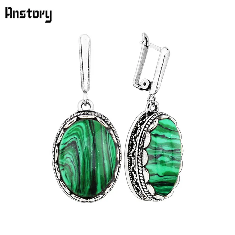 Flower Oval Malachite Dangle E – Vintage Fashion Look recenzja i cena