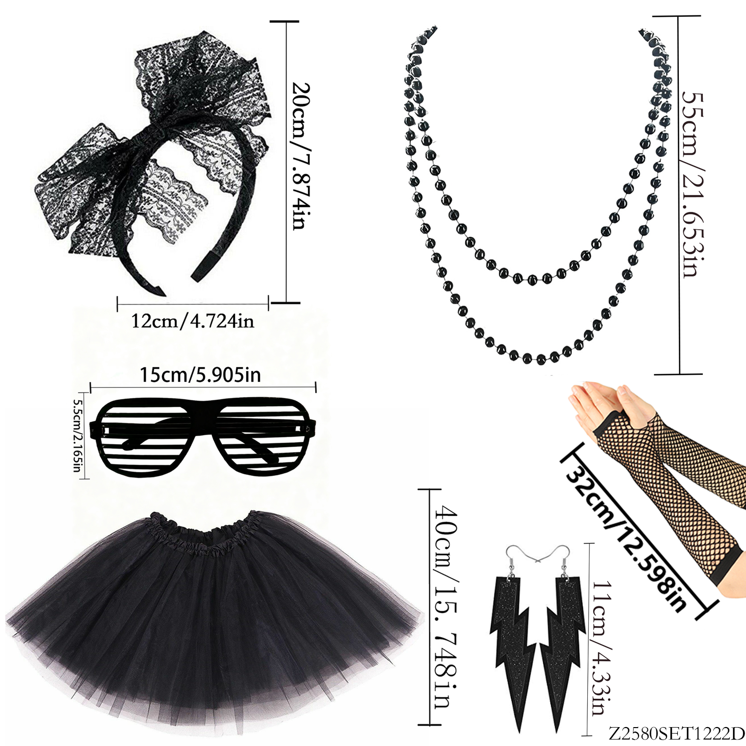 PESENAR Edgy Black 80s 6-Piece – Vintage Fashion Look recenzja i cena