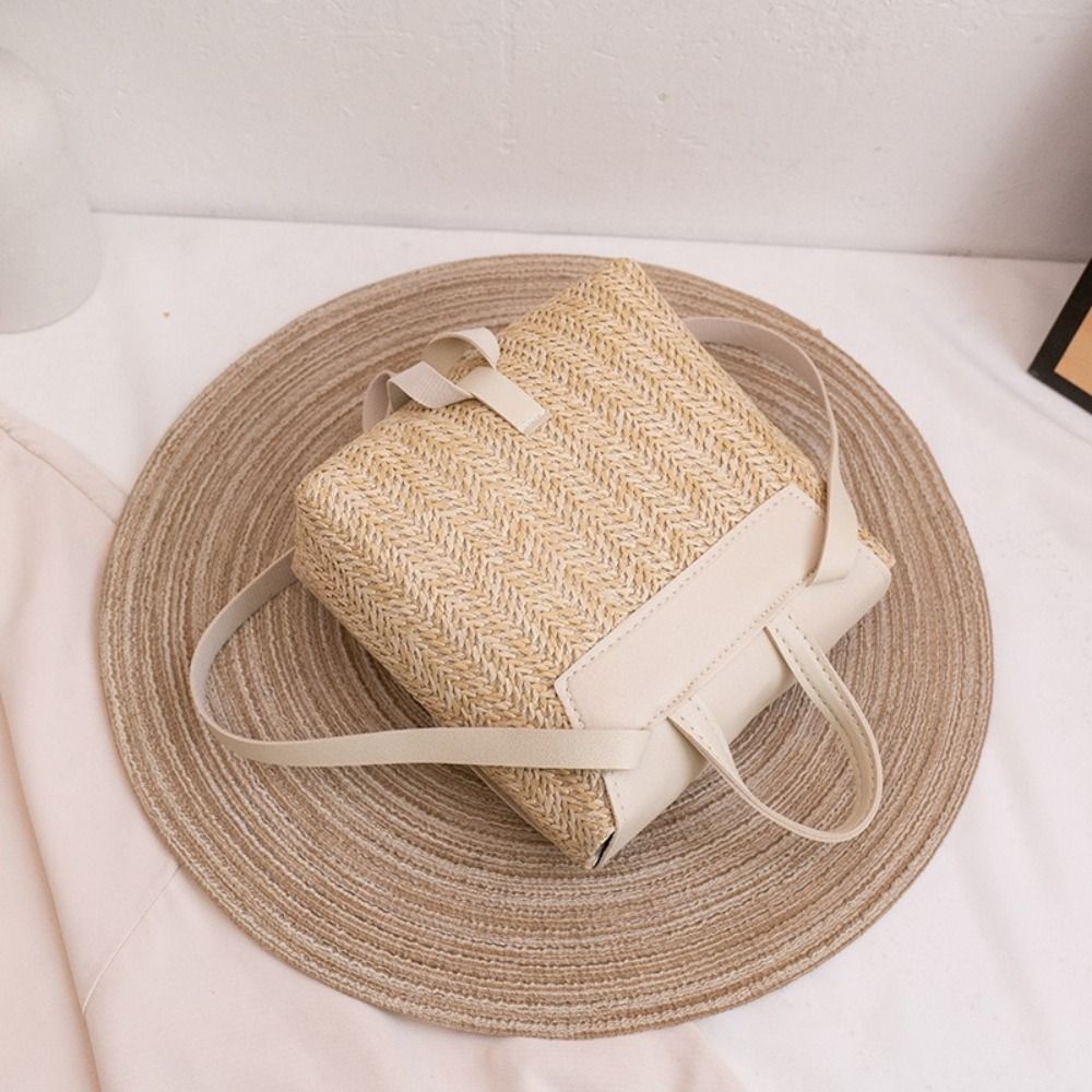 Fashion PU Leather Straw Backp – Vintage Fashion Look recenzja i cena